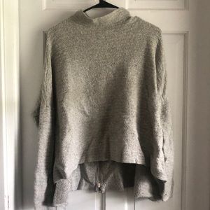 Free People Mock Neck Zipper-Back Sweater